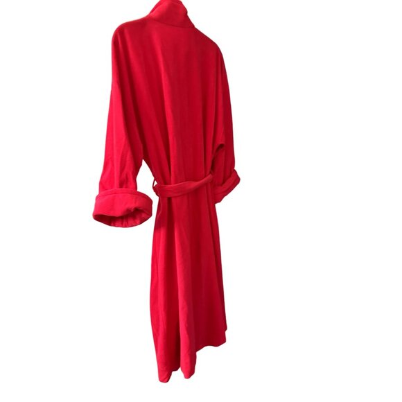Vanity Fair Womens Red Dacron Polyester Long Robe With Belt & Pockets Size L Mad - Picture 4 of 7